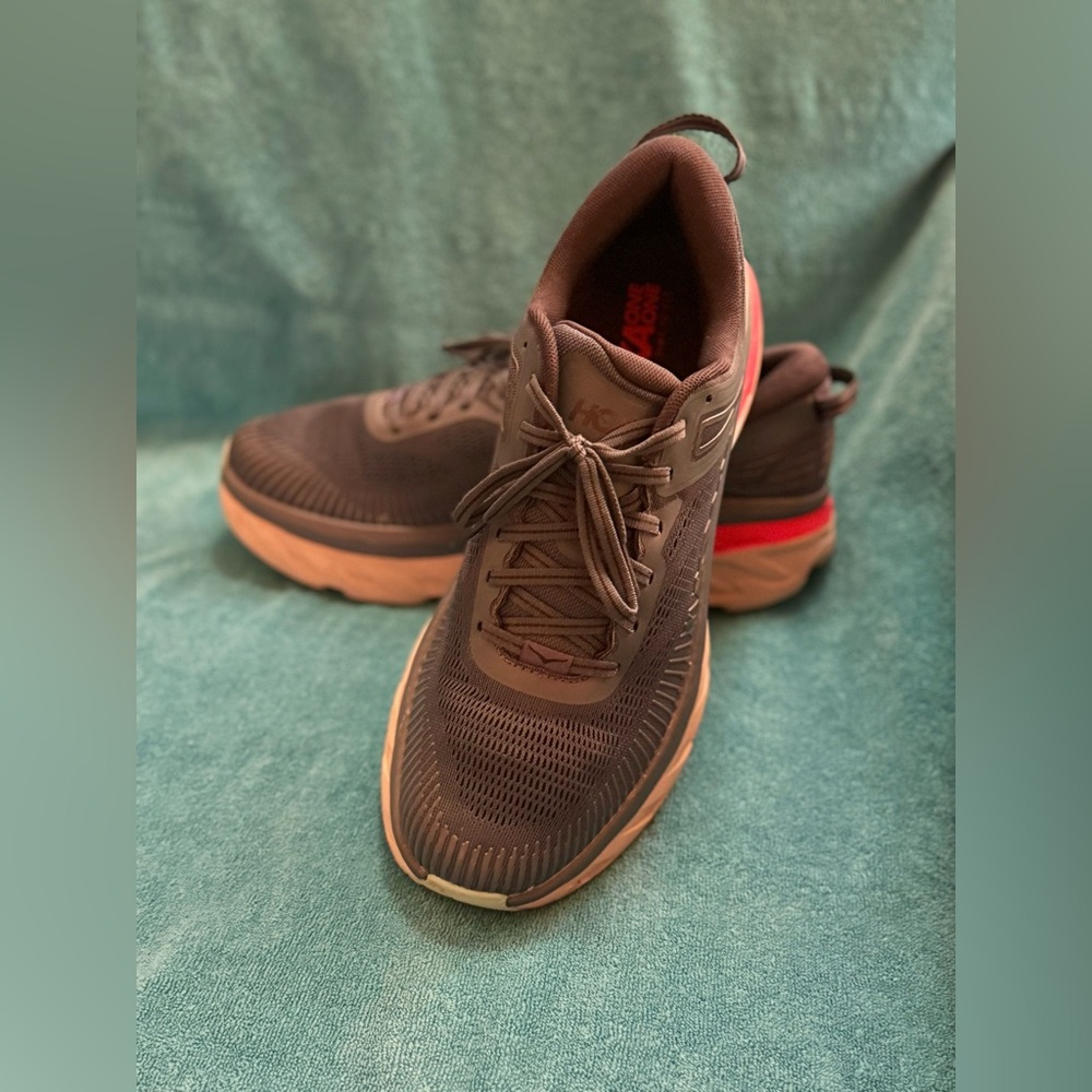 HOKA One One Bondi 7 Men’s Size 11.5 Blue Gray Running Walking Shoes Sneakers